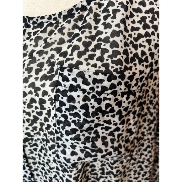 Torrid Plus Size Blouse 2X 2 Sheer long sleeve Hearts 10455965 Long Sleeve Shirt - Picture 10 of 12